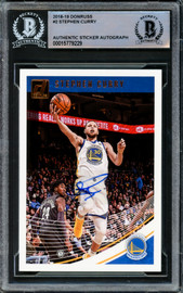 Stephen Curry Autographed 2018-19 Donruss Card #2 Golden State Warriors Beckett BAS #15779229