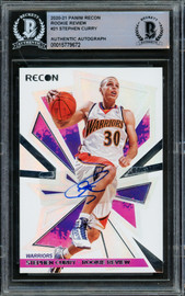 Stephen Curry Autographed 2020-21 Panini Recon Card #21 Golden State Warriors Beckett BAS #15779672