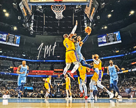 Ja Morant Autographed 16x20 Photo Memphis Grizzlies vs. LeBron James Beckett BAS QR Stock #218592