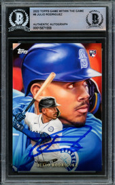 Julio Rodriguez Autographed 2022 Topps Game Within The Game Rookie Card #8 Seattle Mariners Beckett BAS Stock #218645