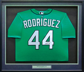 Seattle Mariners Julio Rodriguez Autographed Framed Teal Nike Jersey JSA Stock #218628