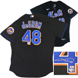 New York Mets Jacob deGrom Autographed Black Nike Authentic Jersey Size 48 Fanatics Holo Stock #218737