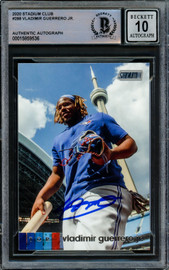 Vladimir Guerrero Jr. Autographed 2020 Stadium Club Card #288 Toronto Blue Jays Auto Grade Gem Mint 10 Beckett BAS #15859536