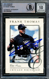 Frank Thomas Autographed 1997 Donruss Elite Series Inserts Card #1 Chicago White Sox Auto Grade Gem Mint 10 Beckett BAS #15860964