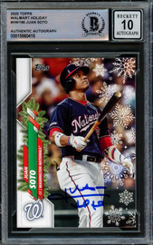 Juan Soto Autographed 2020 Topps Holiday Card #HW196 New York Yankees Auto Grade Gem Mint 10 Beckett BAS #15860416