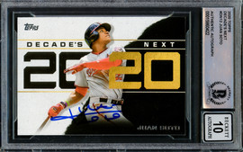 Juan Soto Autographed 2020 Topps Decade's Next Card #DN-12 New York Yankees Auto Grade Gem Mint 10 Beckett BAS #15860422