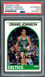 Dennis Johnson Autographed 1989-90 Hoops Card #121 Boston Celtics PSA/DNA #84590817