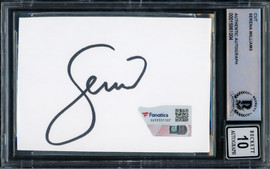 Serena Williams Autographed 2.5x3.5 Cut Signature Auto Grade Gem Mint 10 Black Beckett BAS #15861004