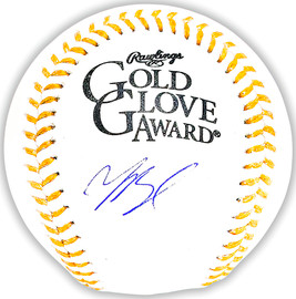 Mookie Betts Autographed Official Gold Glove Logo MLB Baseball Los Angeles Dodgers Beckett BAS QR Stock #218697