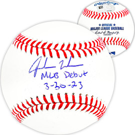 Jordan Walker Autographed Official MLB Baseball St. Louis Cardinals "MLB Debut 3-30-23" Fanatics Holo Stock #218709