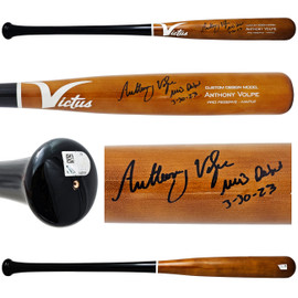 Anthony Volpe Autographed Brown Victus Player Model Bat New York Yankees "MLB Debut 3-30-23" Fanatics Holo Stock #218763