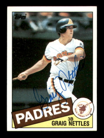 Graig Nettles Autographed 1985 Topps Card #35 San Diego Padres SKU #219148