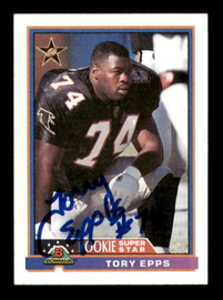 Tory Epps Autographed 1991 Bowman Rookie Card #11 Atlanta Falcons SKU #219134