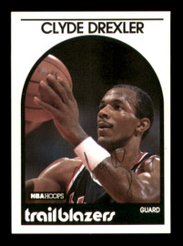 Clyde Drexler Autographed 1989-90 Hoops Card #190 Portland Trail Blazers SKU #219231