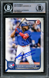 Vladimir Guerrero Jr. Autographed 2022 Bowman Card #54 Toronto Blue Jays Beckett BAS #15866547