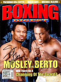 Sugar Shane Mosley & Andre Berto Autographed Boxing Digest Magazine Beckett BAS #BH29263