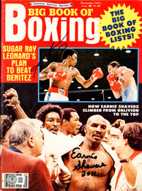 Sugar Ray Leonard & Earnie Shavers Autographed Big Book of Boxing Magazine Beckett BAS #BH29309