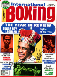 Alexis Arguello & Matthew Saad Muhammad Autographed International Boxing Magazine Beckett BAS #BH29306