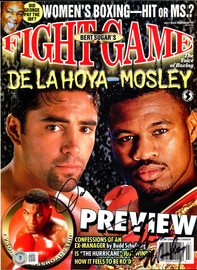 Oscar De La Hoya & "Sugar" Shane Mosley Autographed Fight Game Magazine Beckett BAS #BH29269