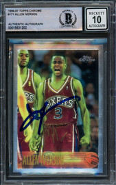 Allen Iverson Autographed 1996-97 Topps Rookie Card #171