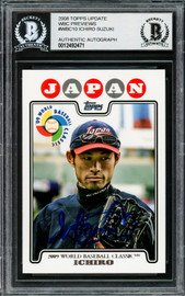 Ichiro Suzuki Autographed 2008 Topps Update WBC Preview Card #WBC10 Seattle Mariners Beckett BAS Stock #220267