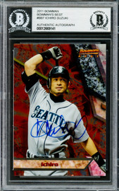 Ichiro Suzuki Autographed 2017 Topps Heritage Card #298 Miami Marlins  Beckett BAS Stock #191393 - Mill Creek Sports