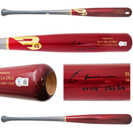 Elly De La Cruz Autographed Red B45 Player Model Bat Cincinnati