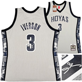 Georgetown Hoyas Allen Iverson Autographed Grey Authentic Mitchell & Ness 1995-96 College Vault Jersey Size XL Beckett BAS Witness Stock #220417