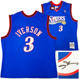 Allen Iverson Autographed Denver Mitchell & Ness White Basketball Jersey  (XL) - BAS