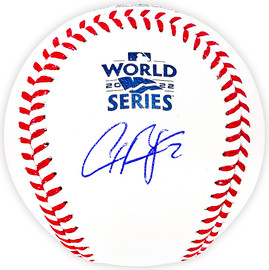 Alex Bregman Autographed Official 2022 World Series Logo MLB Baseball Houston Astros Beckett BAS Witness Stock #220507