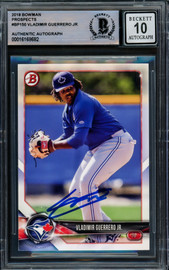 Vladimir Guerrero Jr. Autographed 2018 Bowman Prospects Rookie Card #BP150 Toronto Blue Jays Auto Grade Gem Mint 10 Beckett BAS Stock #220728