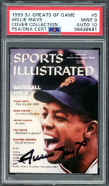 Willie Mays Autographed 1999 Fleer Sports Illustrated Card #6 San Francisco Giants PSA 9 Auto Grade Gem Mint 10 Highest Graded PSA/DNA #5862681