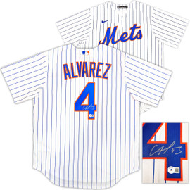 New York Mets Francisco Alvarez Autographed Blue Nike Jersey Size