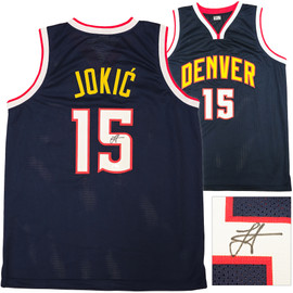 Denver Nuggets Nikola Jokic Autographed Blue Jersey JSA Stock #221501