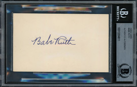 Babe Ruth Autographed 3x5 Index Card New York Yankees Auto Grade Gem Mint 10 Pristine Beckett BAS #13264811