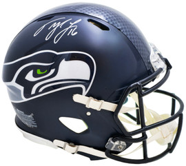 Tyler Lockett Autographed Seattle Seahawks Blue Full Size Speed Authentic Helmet MCS Holo Stock #222031