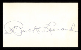 Buck Leonard Autographed 3x5 Index Card Negro Leagues SKU #222501