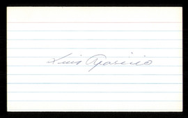 Luis Aparicio Autographed 3x5 Index Card Chicago White Sox SKU #222523