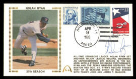 Nolan Ryan Autographed 1993 First Day Cover Texas Rangers SKU #222417