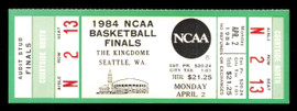 1984 NCAA Basketball Tournament Finals Unsigned Full Ticket Georgetown vs. Houston in Seattle SKU #222594