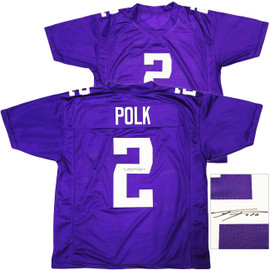 Washington Huskies Ja'Lynn Polk Autographed Purple Jersey MCS Holo Stock #222062