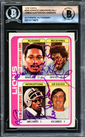 Detroit Lions Leaders Autographed 1978 Topps Card #509 Signed By All 4 Beckett BAS #16174970