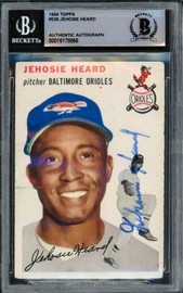 Jehosie Jay Heard Autographed 1954 Topps Card #226 Baltimore Orioles Beckett BAS #16178866