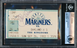 Randy Johnson Autographed September 26th, 1993 Ticket Seattle Mariners "2x3.5" 300th Strikeout Beckett BAS #16341128