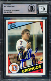 John Elway Autographed 1984 Topps Rookie Card #63 Denver Broncos Auto Grade Gem Mint 10 Beckett BAS #16167943
