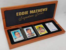 Eddie Mathews Autographed Porcelain Baseball Card Set Milwaukee Braves "53 59 HRC, 512 HRs & HOF 78" With 3 Signed Cards #36/512 Signature Series #A11823