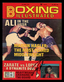 Larry Holmes Autographed Boxing Illustrated Magazine Beckett BAS QR #BK08907