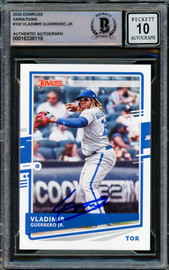 Vladimir Guerrero Jr. Autographed 2020 Donruss Variations Card #102 Toronto Blue Jays Auto Grade Gem Mint 10 Beckett BAS #16338118