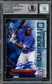 Vladimir Guerrero Jr. Autographed 2018 Bowman Chrome Trending Rookie Card #-VG Toronto Blue Jays Auto Grade Gem Mint 10 Beckett BAS #16337855