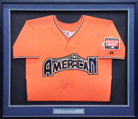Seattle Mariners Ichiro Suzuki Autographed Framed Orange Majestic 2007 All Star Game Jersey IS Holo SKU #224278